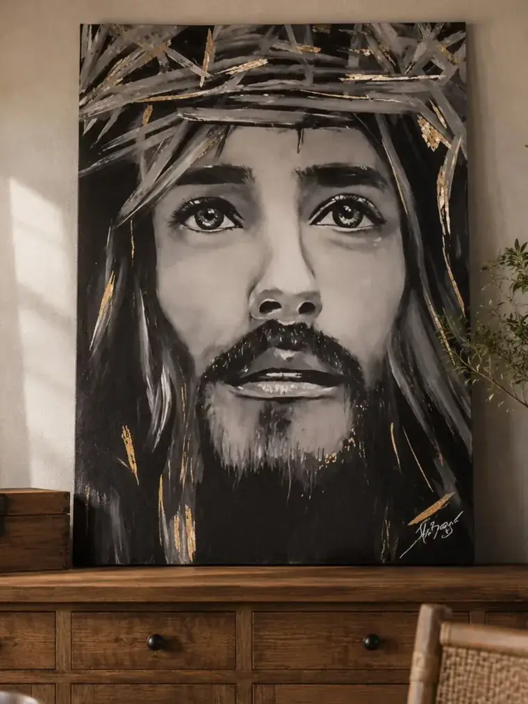 Retrato de Jesus Cristo pintado por Ale Baggio