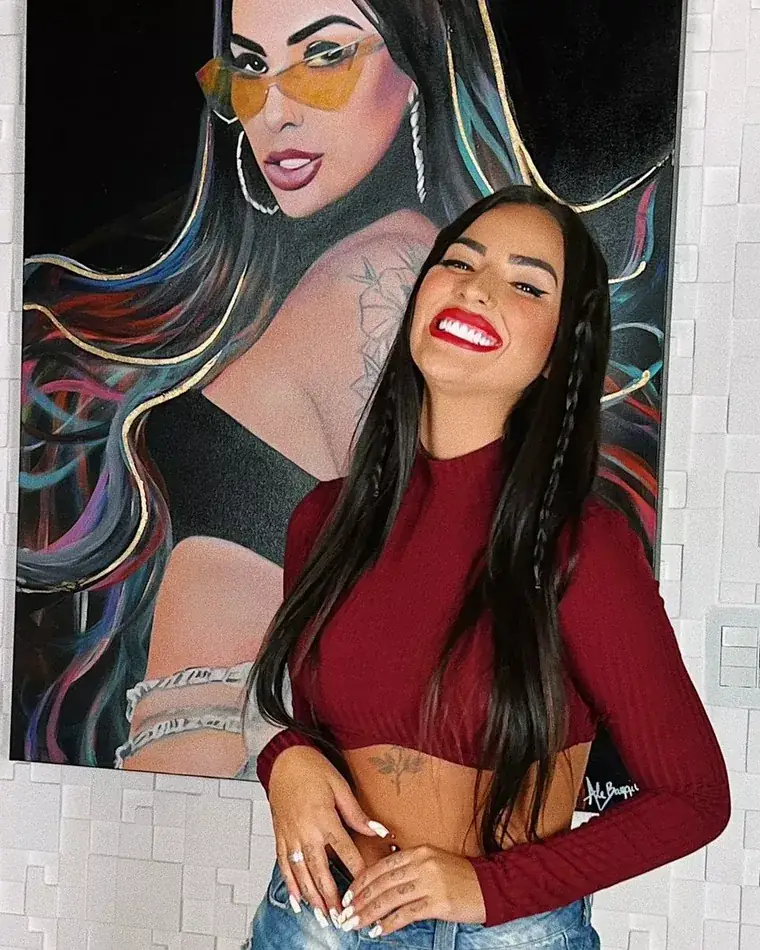 Retrato de família com os dois pais e duas filhas, pintado por Ale Baggio